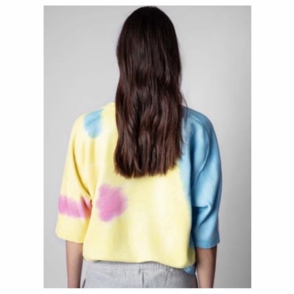NWT Zadig & Voltaire Oversized Sweatshirt Portland Amour tie Dye Small - Picture 4 of 7